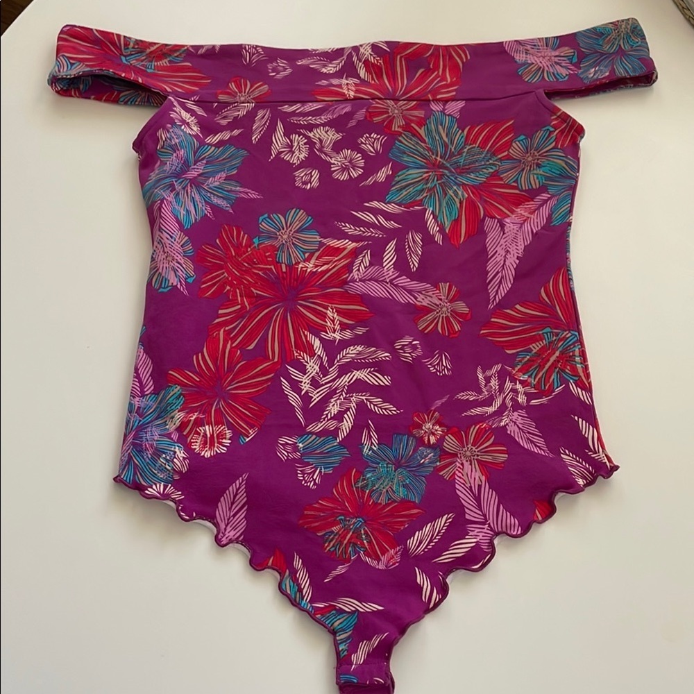 Free People Intimately Tropical Off Shoulder Floral Body Suit Women's‎ Small